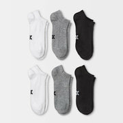 Women's Active Mesh 2) 6 Packs No Show Socks All In Motion White/Gray/Black 4-10