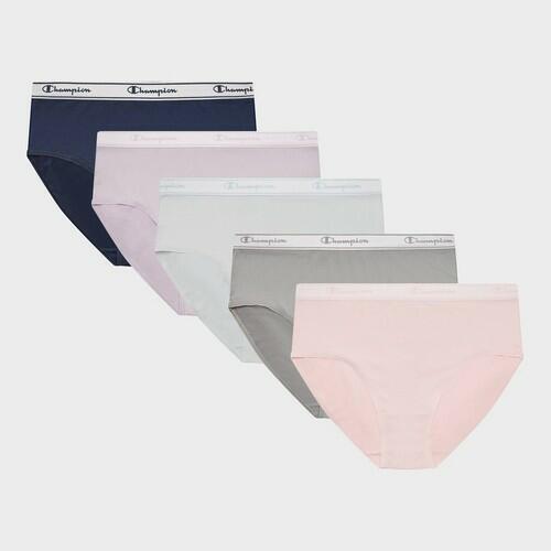 Champion Girls' 5pk Soft Stretch Authentic Originals Briefs - M