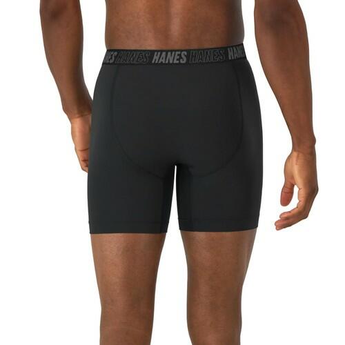 Hanes Men's Performance Boxer Brief, Total Support Long Leg, 3-Pack, 6" Small