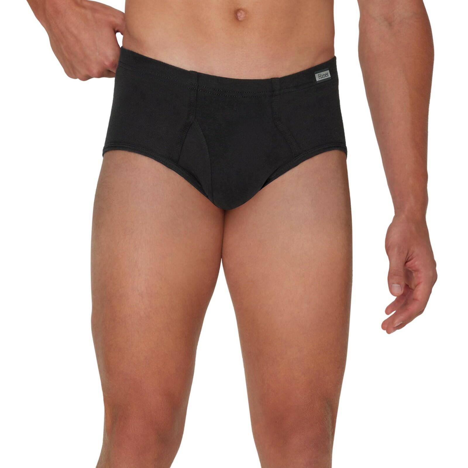 Hanes Men's 6-Pack, Mid-Rise Briefs, Stretch Cotton Multi-Color, Large