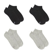 Fruit of the Loom Women's Cotton Comfort No Show Socks 4pk - Black/Gray - 4-10