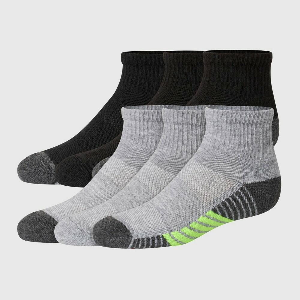 Hanes Moves Premium Boys' 6pk Ankle Athletic Socks - Colors May Vary M