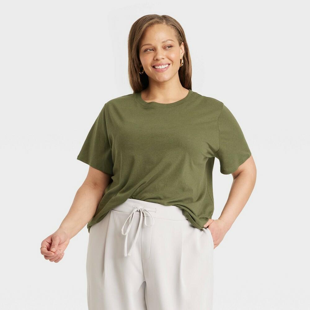 Women's Short Sleeve T-Shirt - A New Day™ Olive XXL