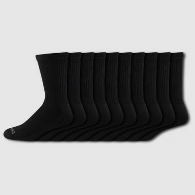 Men's Dickies 10pk Work Crew Socks - Black 12-15