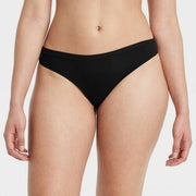Women's Luxe Stretch Thong Underwear - Auden™ Black, Low Rise, Cotton Gusset
