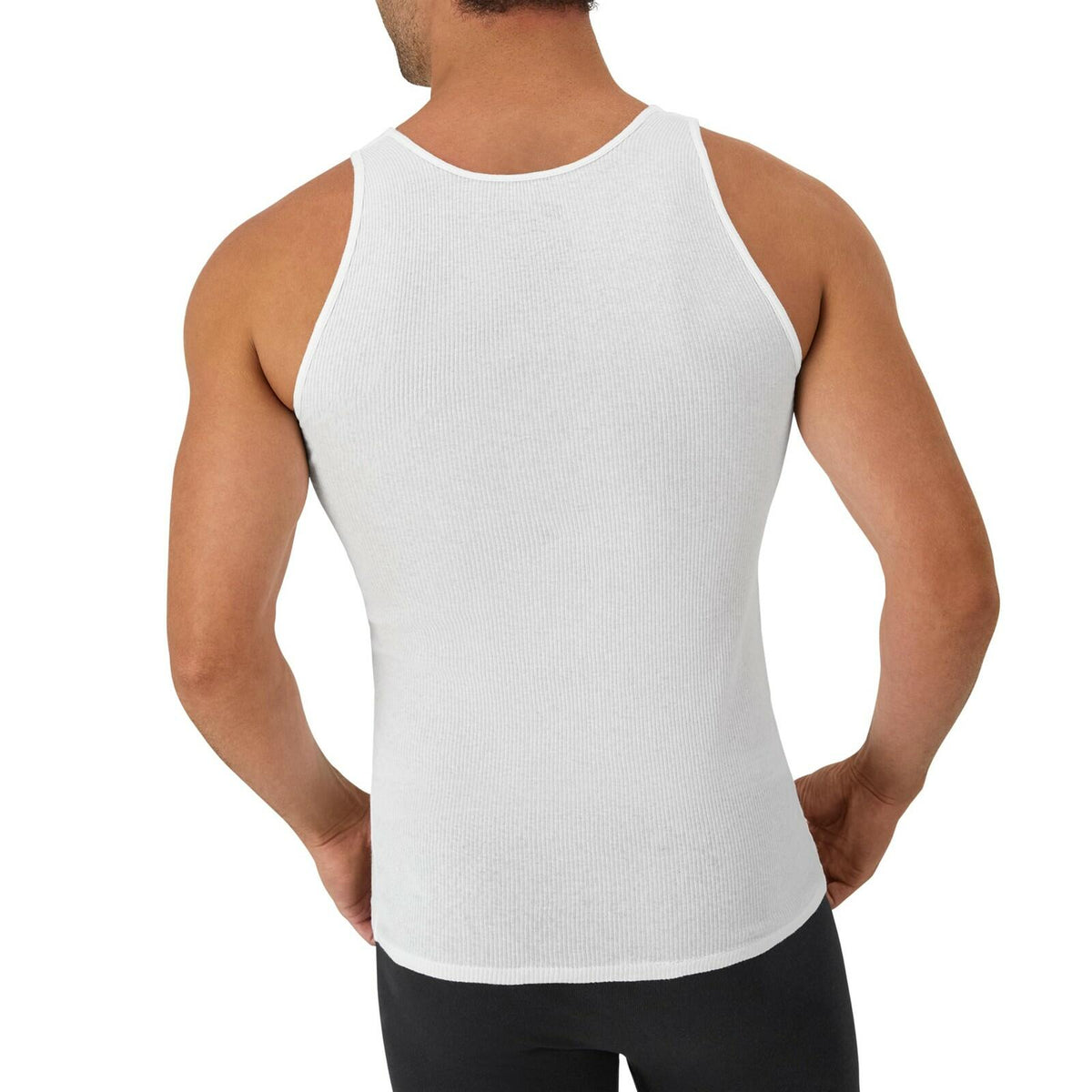 Hanes Men Tank Top Undershirt Pack, Cool & Breathable Cotton, 6 Pack White - L