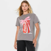 Women's Coca-Cola Bow Short Sleeve Graphic T-Shirt - Gray S