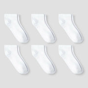 Cat & Jack Toddler Low Cut Socks 6pk - White - 4T-5T