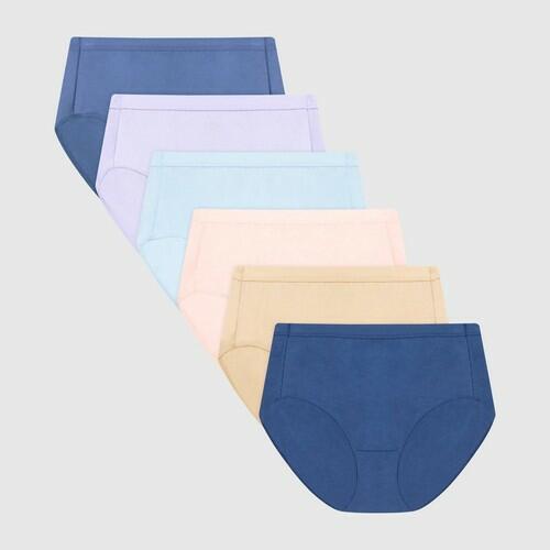 Hanes Pure Comfort Women's 6pk Briefs Organic Cotton Underwear - Colors Vary 6