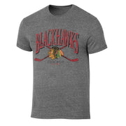 NHL Chicago Blackhawks Men's Short Sleeve Gray Tri-Blend T-Shirt - L