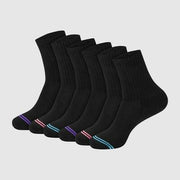 Hanes Premium Women's 6pk Cool Comfort Cushioned Crew Socks - Black 5-9