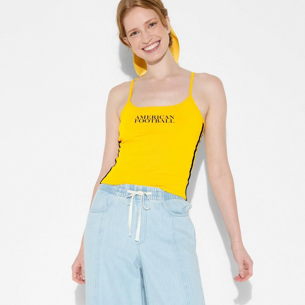 Women's Game Day Scoopneck Graphic Camisole - Wild Fable™ Yellow XS