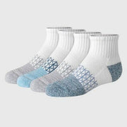 Hanes Boys' 4pk Absolute Active Ankle Socks - White L: Moisture Wicking