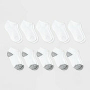 Boys' 10pk Low Cut Athletic Socks - Cat & Jack™ White L