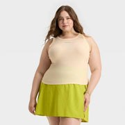 Women's Slim Fit Embroidered Icon Knit Tank Top - A New Day™ Cream XXL