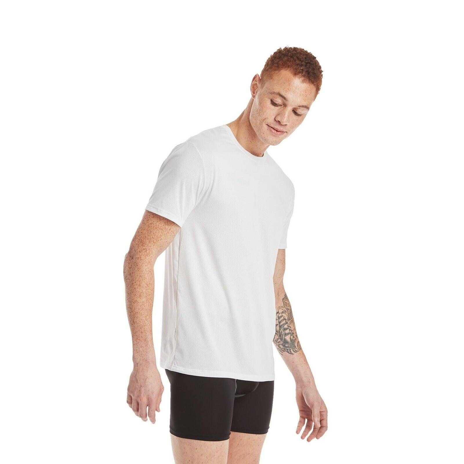 Hanes 3-Pack Men's All Day X-Temp Breathable Mesh  Stretch Crewneck White Small