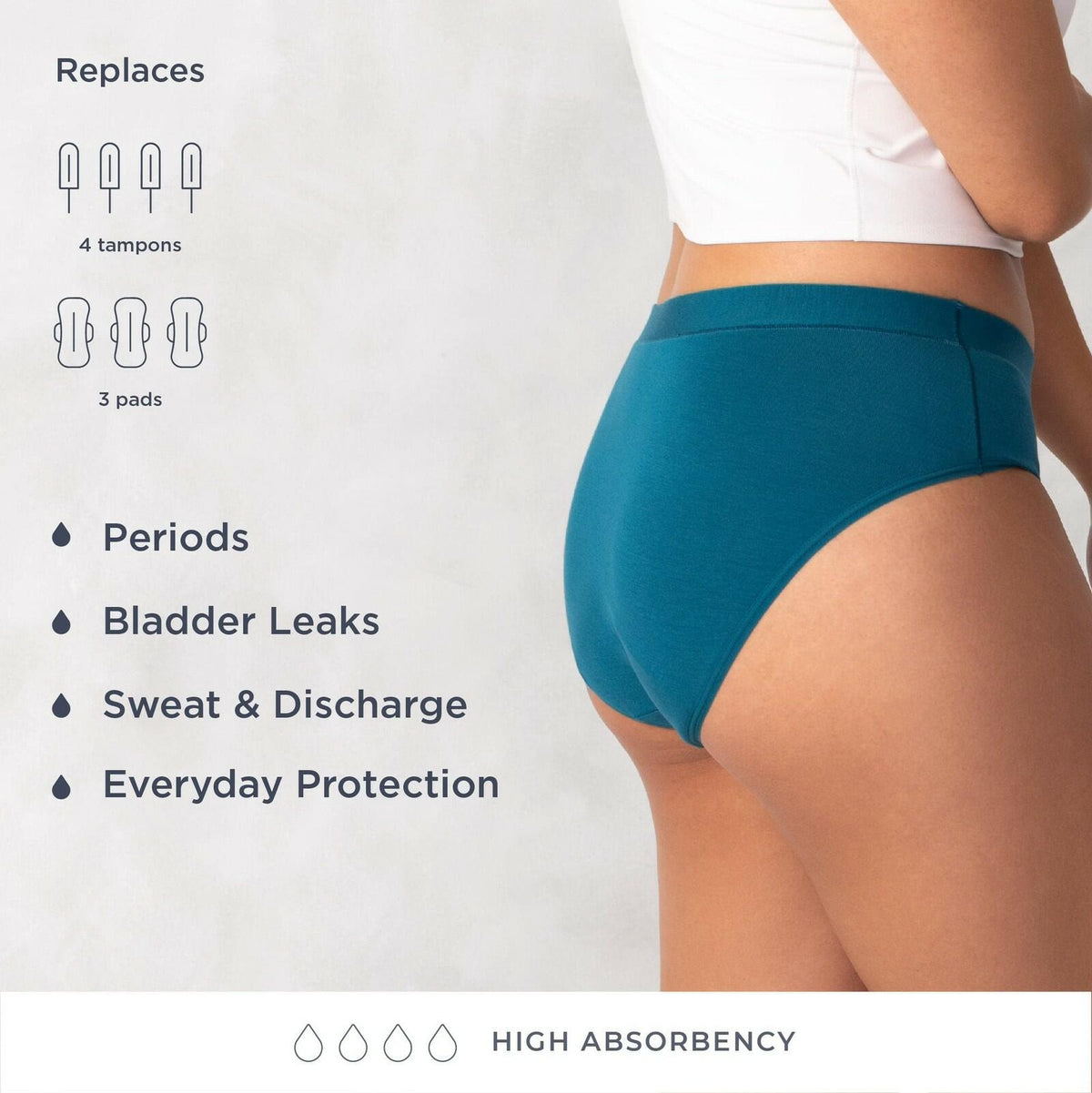 Saalt Heavy Absorbency Leakproof Period Underwear Brief - Volcanic Black - L