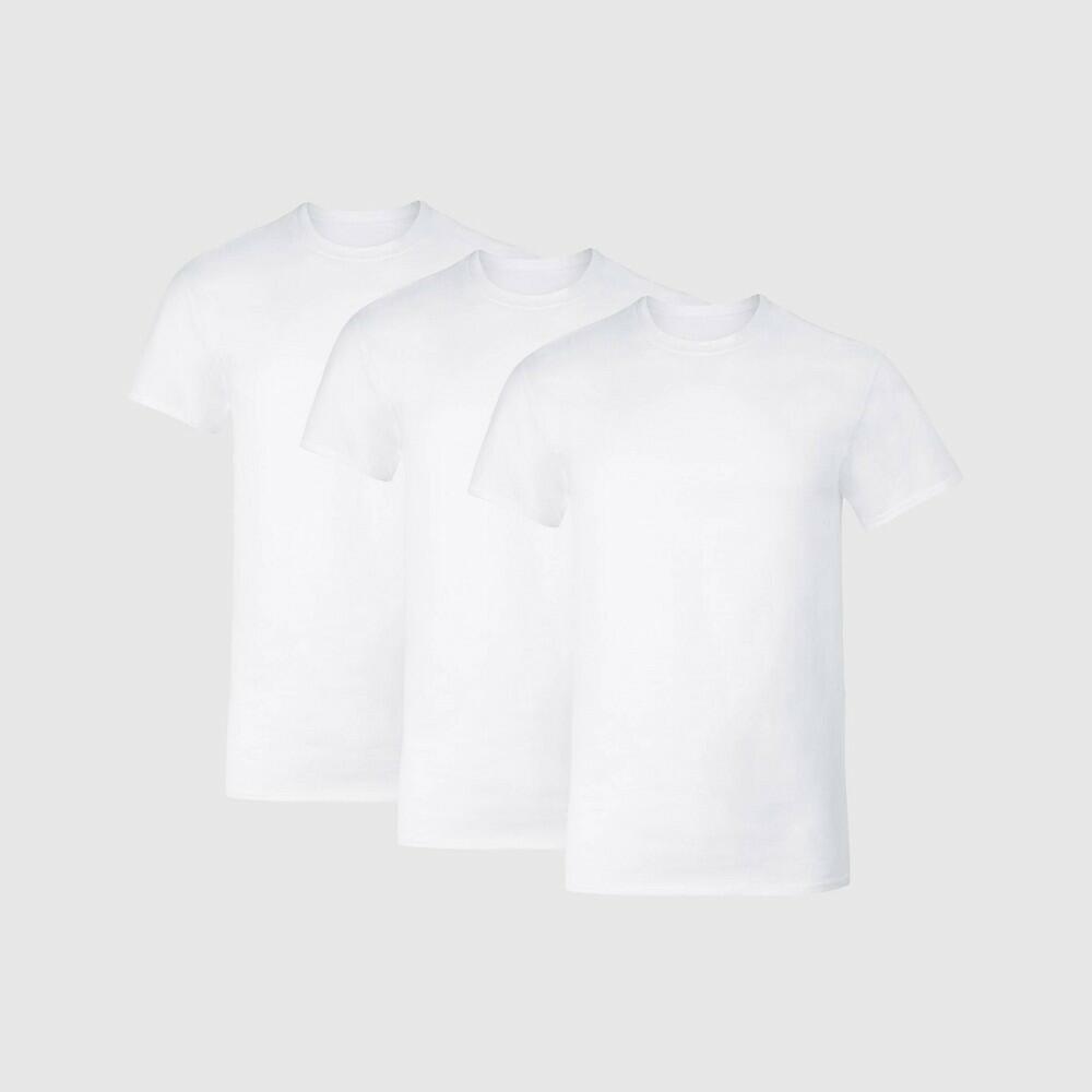 Hanes Men's Cotton Stretch Crewneck Shirts 3pk - White - S