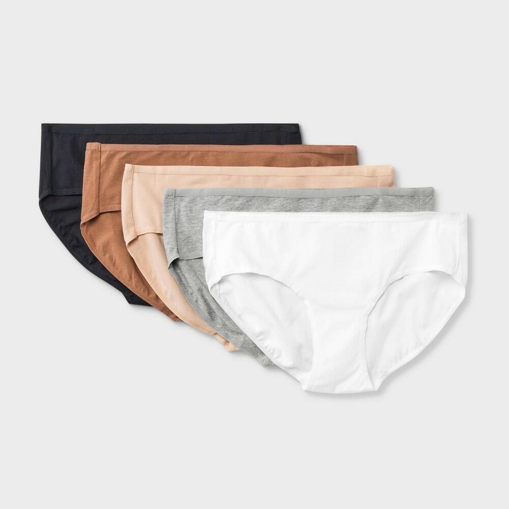 Dealworthy Women's Cotton Blend Hipster Underwear 5pk - Assorted Neutral - S