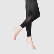 Women's 50D Opaque Footless Tights - A New Day™ Black 1X/2X: High Waisted, Plus Size, Solid Knit
