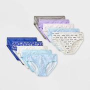 Cat & Jack Girls' Dogs Cotton Hipster Underwear 10pk - Violet/Blue/White - 10