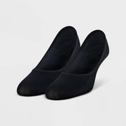 Peds Women's 2pk Microfiber Liner Socks - Black 5-10: Seamless Toe, Gel Heel