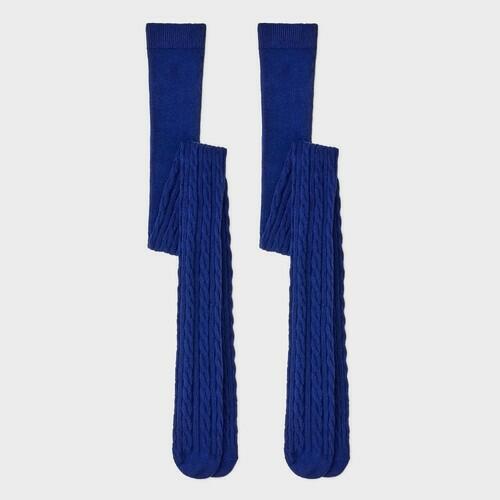 Girls' 2pk Cotton Tights - Cat & Jack™ Blue S
