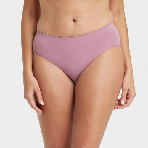 Women's Seamless Hipster Underwear - Auden™ Mauve Lightweight Knit, Mid Rise