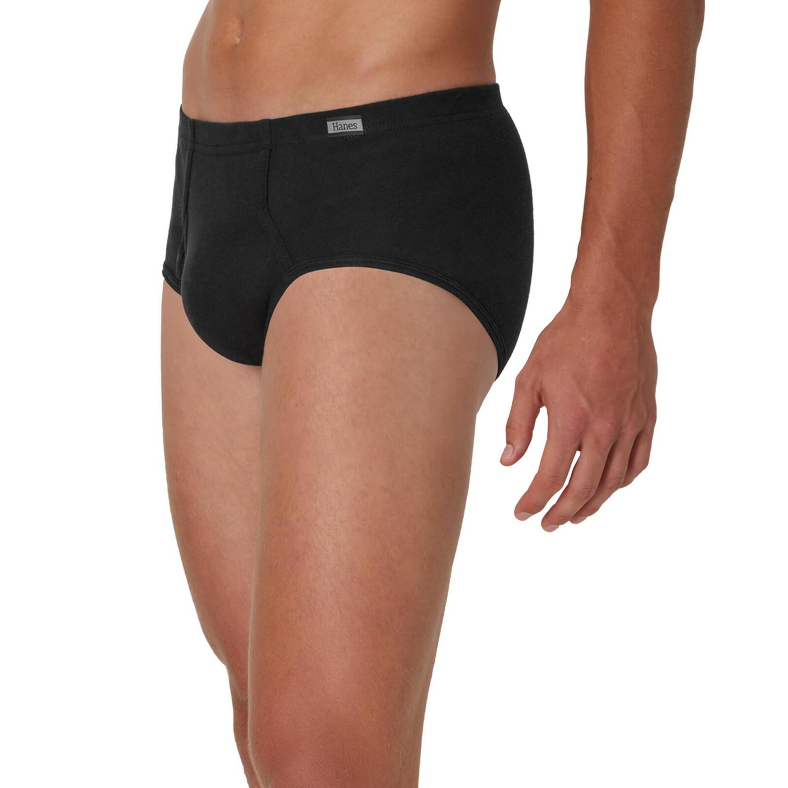 Hanes Men's 6-Pack, Mid-Rise Briefs, Stretch Cotton Multi-Color, Large