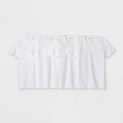 Men's 4pk V Neck T-Shirt - Goodfellow & Co™ White M