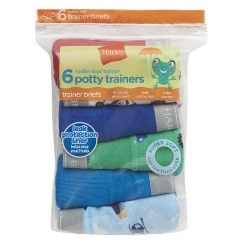 Hanes Toddler Boys Potty Trainer Boxer Briefs, 6-Pack Asst Colors 4T
