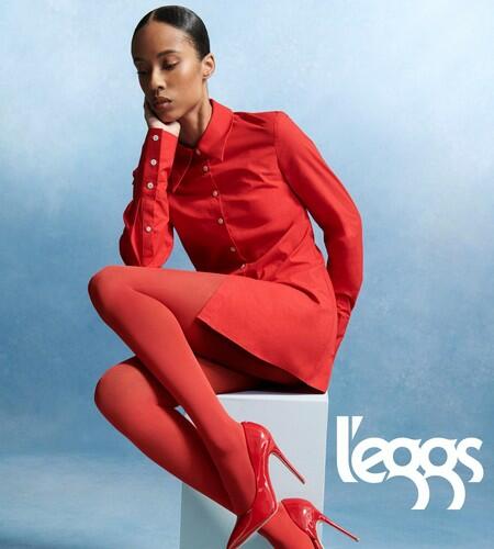 L'eggs 360 Degree Contour Women's Opaque Shaping Tights- 60D, Red, XL