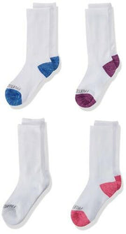 Fruit of the Loom Girls' Quarter Socks (10 Pk), Assorted White, Medium (10.5-4)