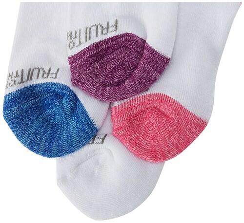 Fruit of the Loom Girls' Quarter Socks (10 Pk), Assorted White, Medium (10.5-4)