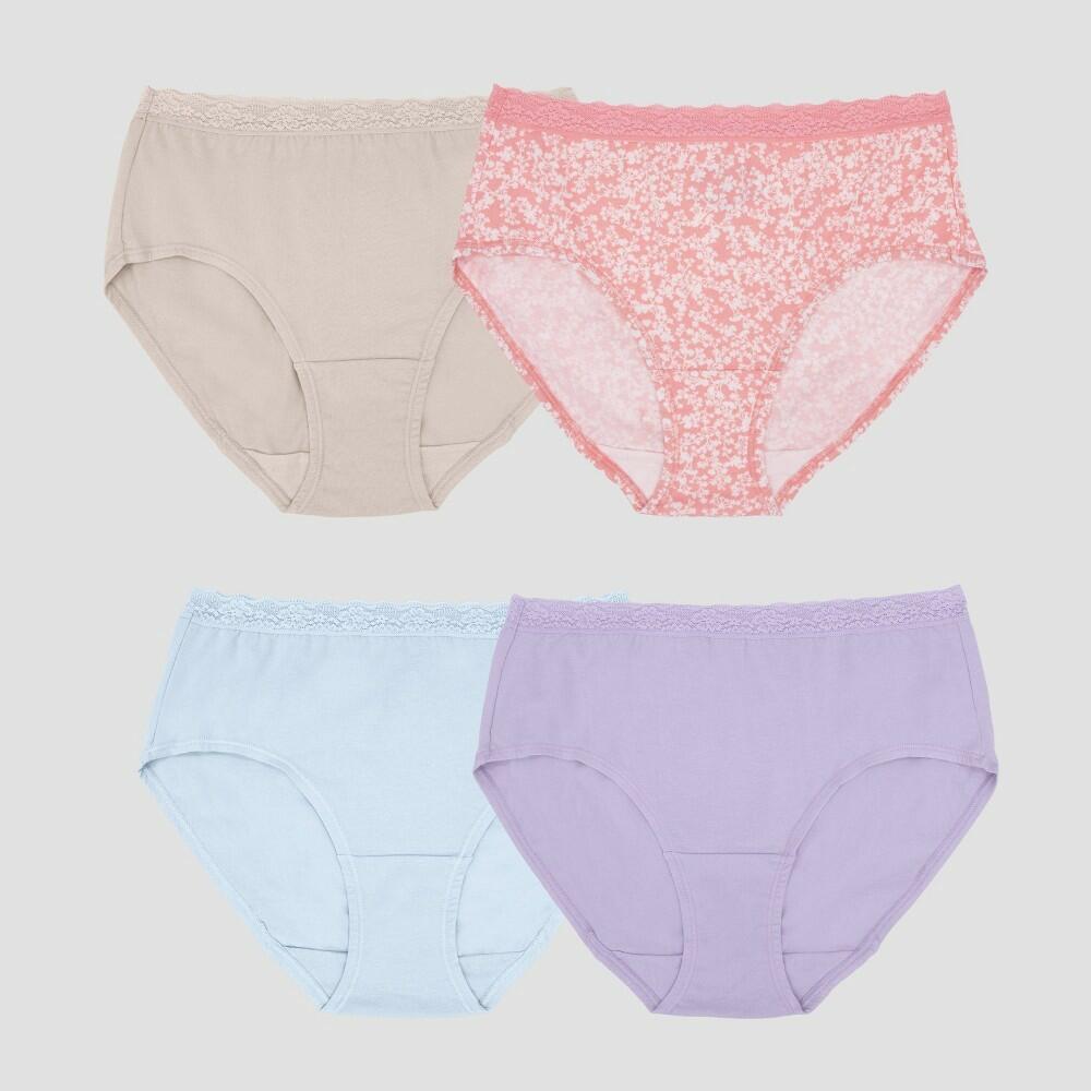 Fruit of the Loom Women's 4pk All Day Comfort Cotton Stretch Brief Multicolor 7