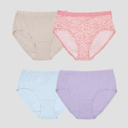 Fruit of the Loom Women's 4pk All Day Comfort Cotton Stretch Brief Multicolor 7