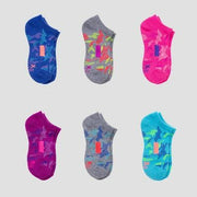 Hanes Premium Girls' 6pk Striped No Show Socks - Colors May Vary M 10.5-4