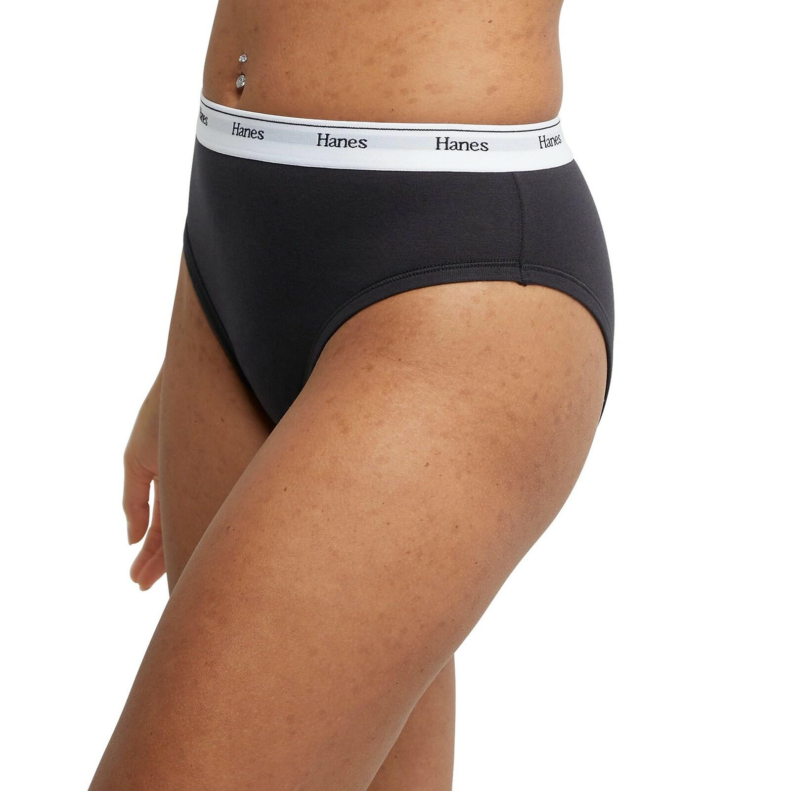 Hanes Women's Underwear Hi-Leg Pack, Stretch-Cotton Assorted Colors, 6Pk 5/S