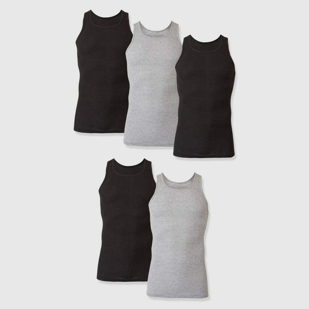 Hanes Men's Classics V-Neck T-Shirt, Grey - 6 Pack, Medium