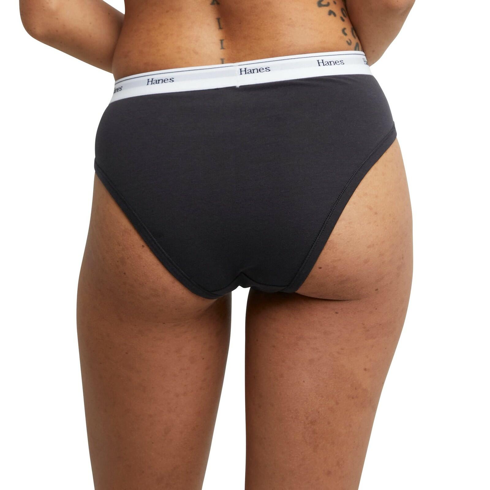 Hanes Women's Underwear Hi-Leg Pack, Stretch-Cotton Assorted Colors, 6Pk 5/S