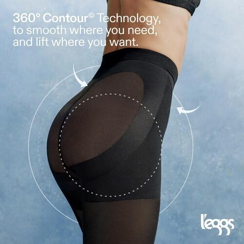 L'eggs 360 Degree Contour Women's Opaque Shaping Tights- 60D, Red, XL