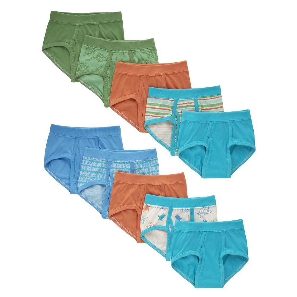 Hanes Toddler Boys' Underwear, 100% Cotton Brief Underwear 10-Pack, Assorted, 4T