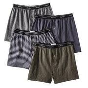 Hanes Premium Men's 4pk Stretch Boxers - Black/Gray XL: Tagless Mid Rise