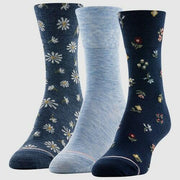 Goldtoe Signature Women's 3pk Fresh Care Ditsy Floral Mid Crew Socks 6-9