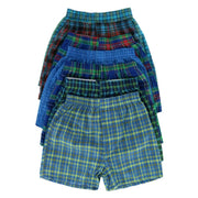 Fruit of the Loom Boy's Tartan Plaid Boxers Assorted (7 Pack), Small, Assorted