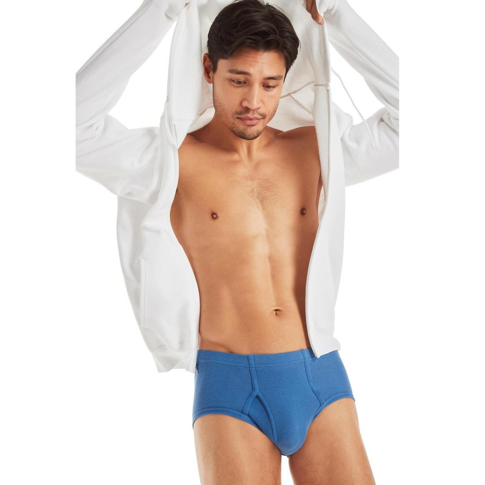 Hanes Men's 6-Pack, Mid-Rise Briefs, Stretch Cotton Multi-Color, Large