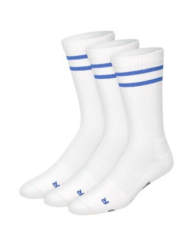 Hanes Premium Men's Compression Crew Socks 3pk - White 6-12: Breathable