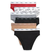 Hanes Women's Underwear Hi-Leg Pack, Stretch-Cotton Assorted Colors, 6Pk 5/S