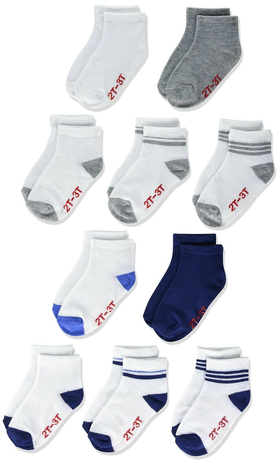 Hanes baby boys Lightweight Ankle Socks, 10-pair Pack Socks, Assorted, 4-5T