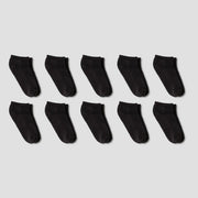 Boys' 10pk Low Cut Athletic Socks - Cat & Jack™ Black M